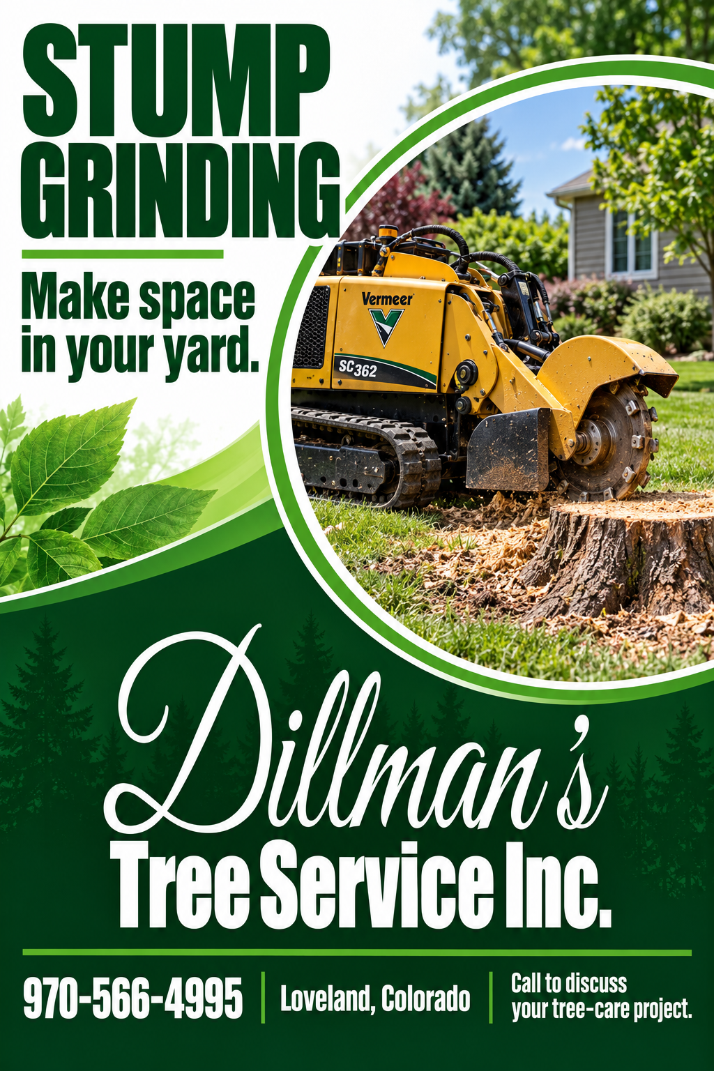 Dillmann's Tree Service Inc. — advertisement 4. Call 970-566-4995.