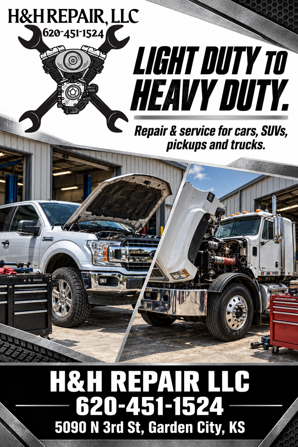H&H Repair LLC — advertisement 1. Call 620-451-1524.