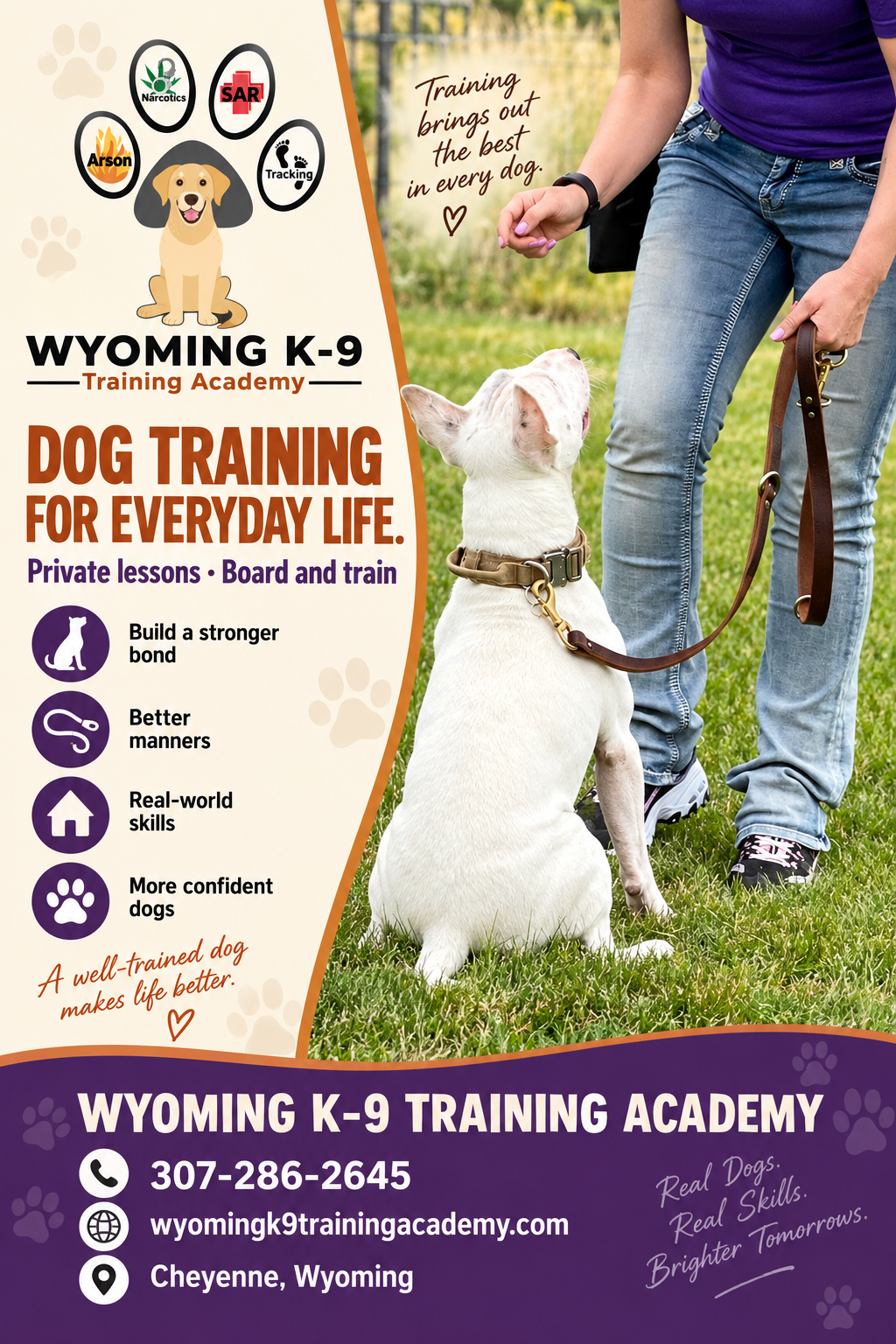 Wyoming K-9 Training Academy — advertisement 1. Call 307-286-2645.
