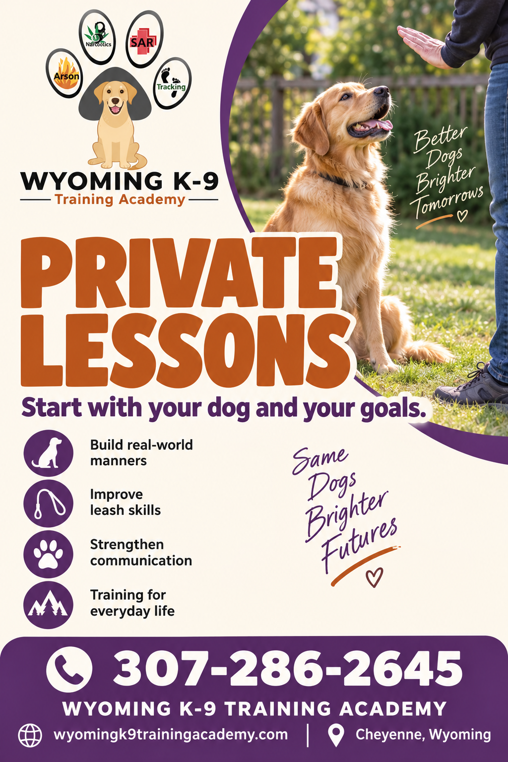 Wyoming K-9 Training Academy — advertisement 2. Call 307-286-2645.