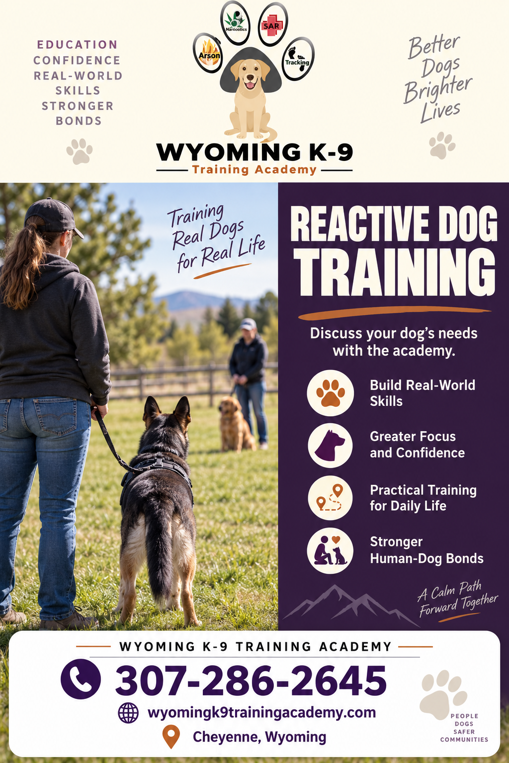 Wyoming K-9 Training Academy — advertisement 4. Call 307-286-2645.