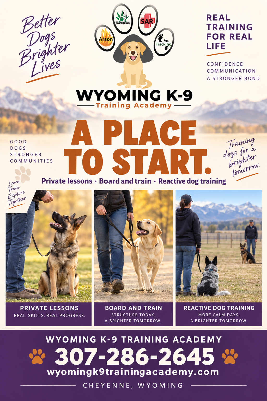 Wyoming K-9 Training Academy — advertisement 5. Call 307-286-2645.